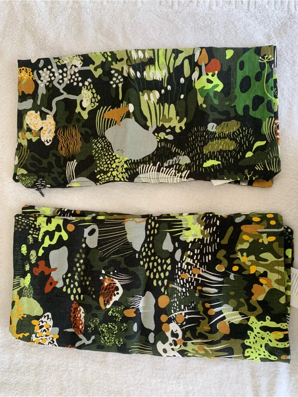 (2) IKEA linen green pillow cases Stockholm 2025 - 20x20in